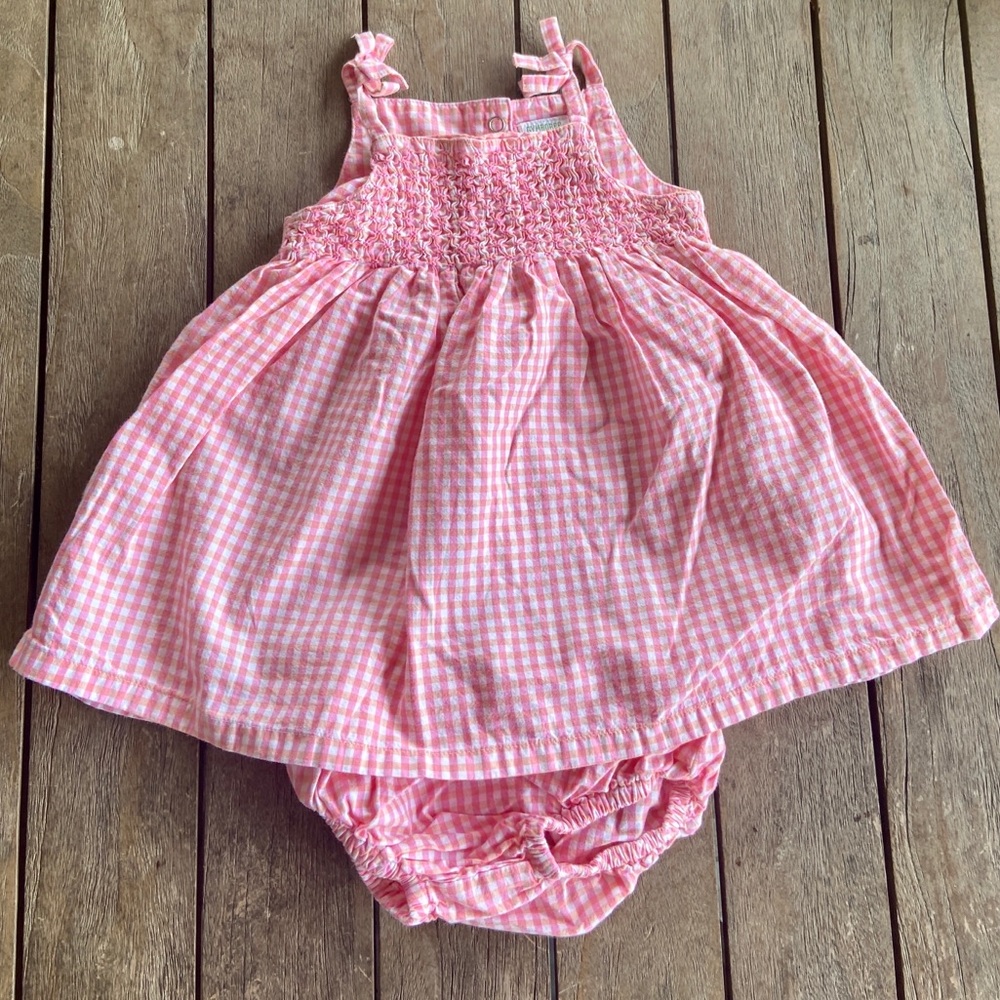Gymboree Baby Sz 3-6m 2pc pink & White gingham